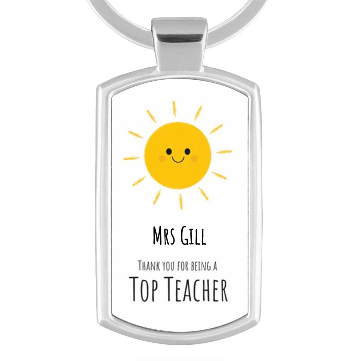 Thank you For Being A Top Teacher Personalised Keyring
